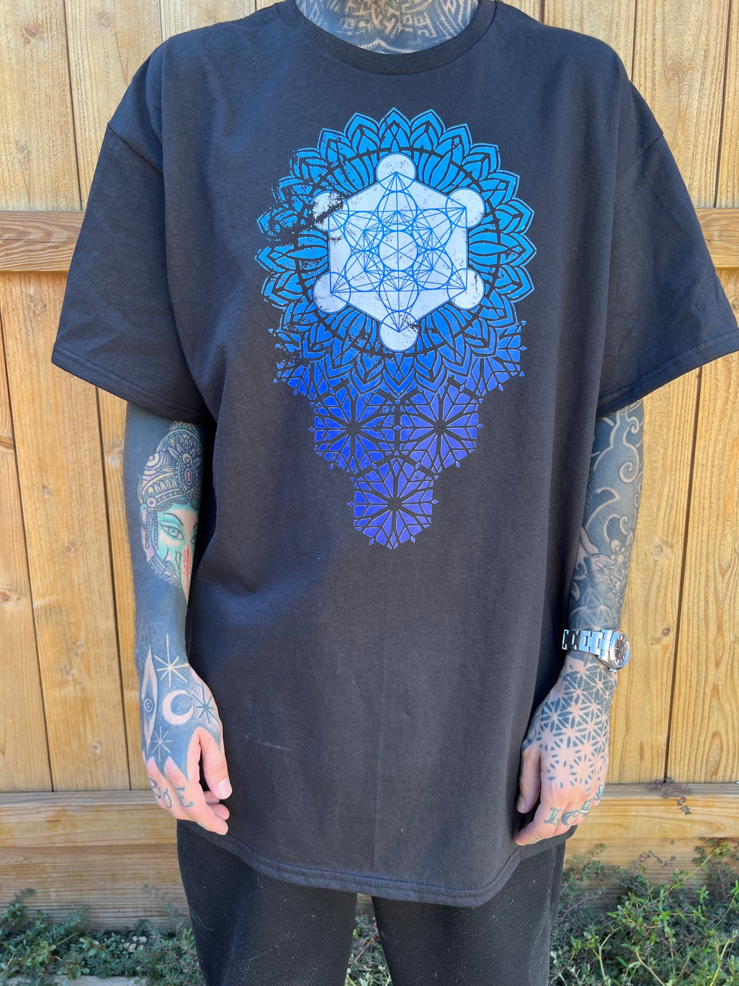 Black Metatrons Cube T Shirt